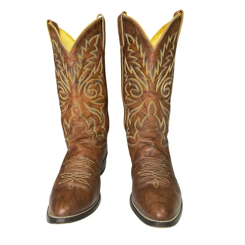 EUC - Justin 1560 Brown Leather Western Cowboy Boots